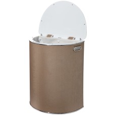 Корзина для белья Geralis RBH-O Ромб темная, кант хром, полукруглая