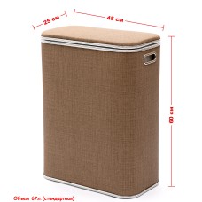 Корзина для белья Geralis Вamboo Biege BLH-B, цвет Темно-Бежевый, кант хром, стандартная