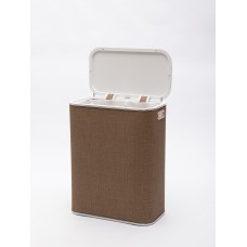 Корзина для белья Geralis Вamboo Biege BLH-B, цвет Темно-Бежевый, кант хром, стандартная