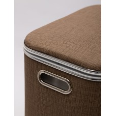 Корзина для белья Geralis Вamboo Biege BLH-B, цвет Темно-Бежевый, кант хром, стандартная