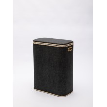 Корзина для белья Geralis Вamboo Gray BBG-B, цвет Темно-Серый, кант золото, стандартная