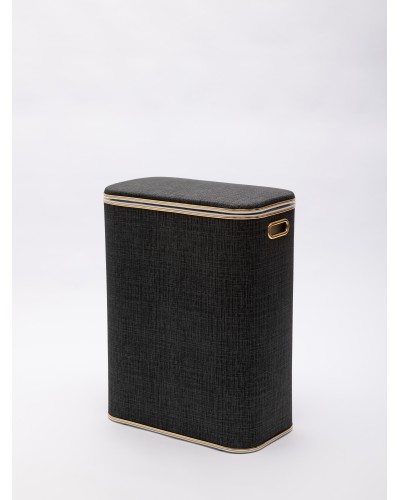 Корзина для белья Geralis Вamboo Gray BBG-B, цвет Темно-Серый, кант золото, стандартная