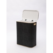 Корзина для белья Geralis Вamboo Gray BBG-B, цвет Темно-Серый, кант золото, стандартная