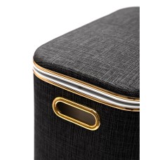 Корзина для белья Geralis Вamboo Gray BBG-B, цвет Темно-Серый, кант золото, стандартная