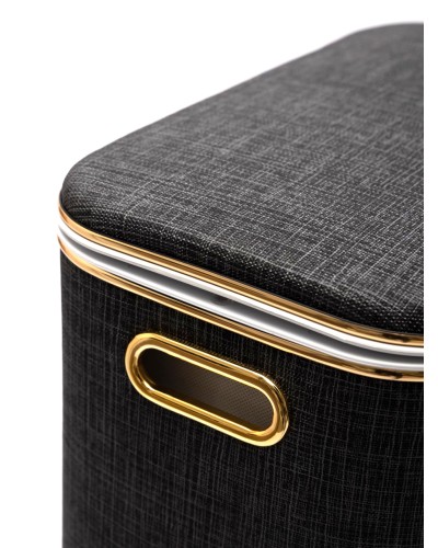 Корзина для белья Geralis Вamboo Gray BBG-B, цвет Темно-Серый, кант золото, стандартная