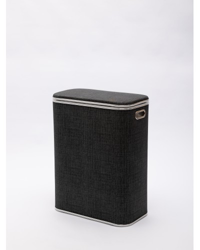 Корзина для белья Geralis Вamboo Gray BBH-B, цвет Темно-Серый, кант хром, стандартная