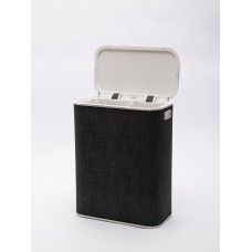 Корзина для белья Geralis Вamboo Gray BBH-B, цвет Темно-Серый, кант хром, стандартная