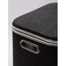 Корзина для белья Geralis Вamboo Gray BBH-B, цвет Темно-Серый, кант хром, стандартная