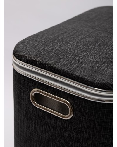 Корзина для белья Geralis Вamboo Gray BBH-B, цвет Темно-Серый, кант хром, стандартная