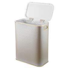 Корзина для белья Geralis NCLG-B Ромб бежевый, кант золото, стандартная