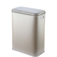 Корзина для белья Geralis NCLH-B Ромб бежевый, кант хром, стандартная