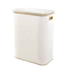 Корзина для белья Geralis NCWG-B Ромб белый, кант золото, стандартная