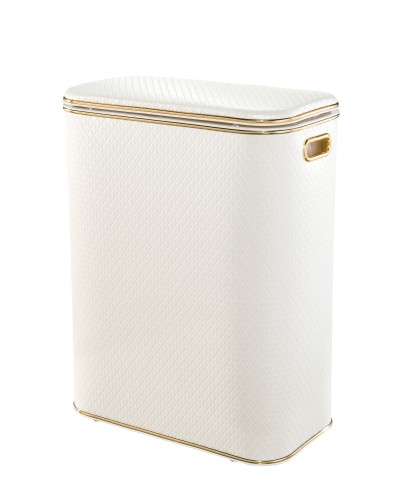 Корзина для белья Geralis NCWG-B Ромб белый, кант золото, стандартная
