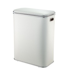 Корзина для белья Geralis NCWH-B Ромб белый, кант хром, стандартная