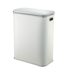 Корзина для белья Geralis NCWH-B Ромб белый, кант хром, стандартная