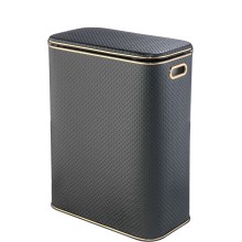 Корзина для белья Geralis PBG-Bb PUNTO черная, черный каркас. кант золото, стандартная