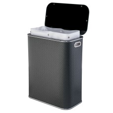 Корзина для белья Geralis PBH-Bb PUNTO черная,черный каркас. кант хром, стандартная