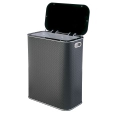 Корзина для белья Geralis PBH-Bb PUNTO черная,черный каркас. кант хром, стандартная