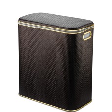 Корзина для белья Geralis PCG-M PUNTO шоколад, кант золото, малая