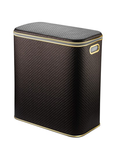 Корзина для белья Geralis PCG-M PUNTO шоколад, кант золото, малая