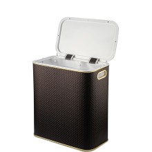 Корзина для белья Geralis PCG-M PUNTO шоколад, кант золото, малая