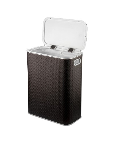 Корзина для белья Geralis PCH-B PUNTO шоколад, кант хром, стандартная