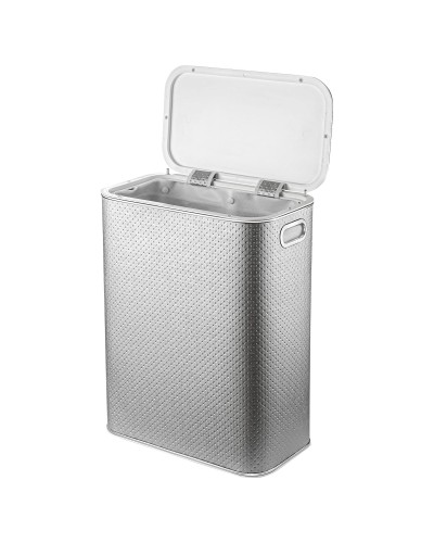 Корзина для белья Geralis PHH-B PUNTO серебро, кант хром, стандартная