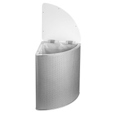 Корзина для белья угловая Geralis PHH-U PUNTO серебро, кант хром