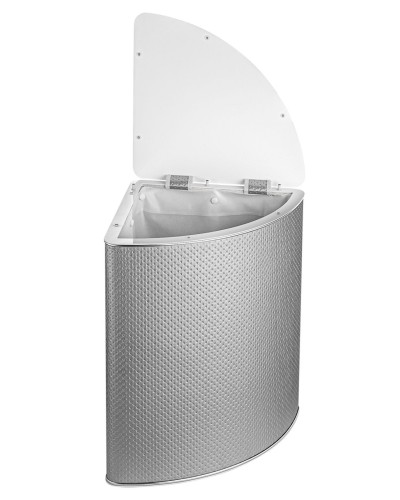Корзина для белья угловая Geralis PHH-U PUNTO серебро, кант хром
