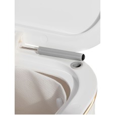 Корзина для белья Geralis RWH-B Ромб белая, кант хром, стандартная