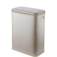 Корзина для белья Geralis PLG-B PUNTO бежевая, кант золото, стандартная