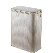 Корзина для белья Geralis PLG-B PUNTO бежевая, кант золото, стандартная