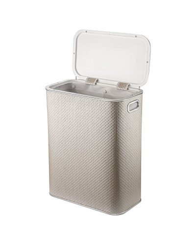 Корзина для белья Geralis PLH-B PUNTO бежевая, кант хром, стандартная