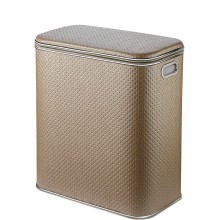 Корзина для белья Geralis PLH-M PUNTO бежевая, кант хром, малая