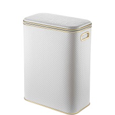 Корзина для белья Geralis PWG-B PUNTO белая, кант золото, стандартная