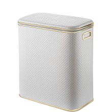 Корзина для белья Geralis PWG-M PUNTO белая, кант золото, малая