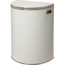 Корзина для белья Geralis PWG-O PUNTO белая, кант золото, полукруглая