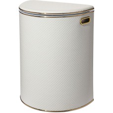 Корзина для белья Geralis PWG-O PUNTO белая, кант золото, полукруглая