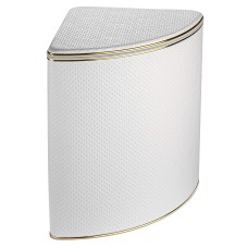 Корзина для белья угловая Geralis PWG-U PUNTO белая, кант золото