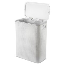 Корзина для белья Geralis PWH-B PUNTO белая, кант хром, стандартная