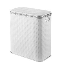 Корзина для белья Geralis PWH-M PUNTO белая, кант хром, малая