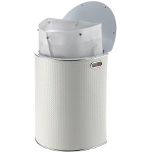 Корзина для белья Geralis PWH-O PUNTO белая, кант хром, полукруглая