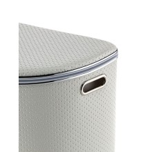 Корзина для белья Geralis PWH-O PUNTO белая, кант хром, полукруглая