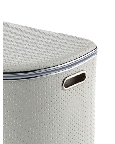 Корзина для белья Geralis PWH-O PUNTO белая, кант хром, полукруглая