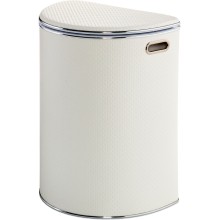 Корзина для белья Geralis PWH-O PUNTO белая, кант хром, полукруглая