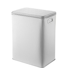 Корзина для белья Geralis PWH-S PUNTO белая, кант хром, большая