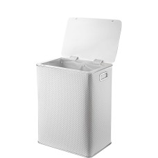 Корзина для белья Geralis PWH-S PUNTO белая, кант хром, большая