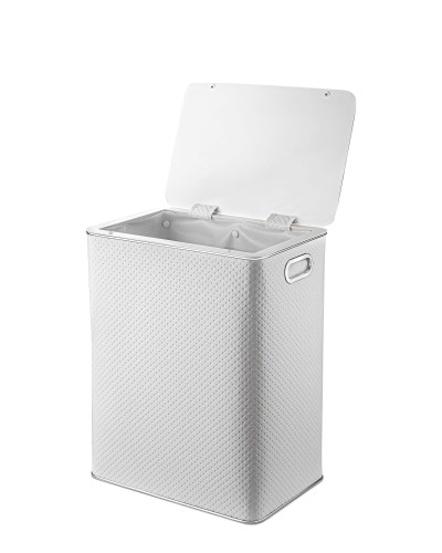 Корзина для белья Geralis PWH-S PUNTO белая, кант хром, большая