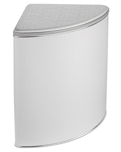 Корзина для белья угловая Geralis PWH-U PUNTO белая, кант хром