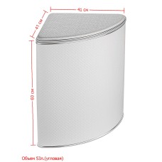 Корзина для белья угловая Geralis PWH-U PUNTO белая, кант хром